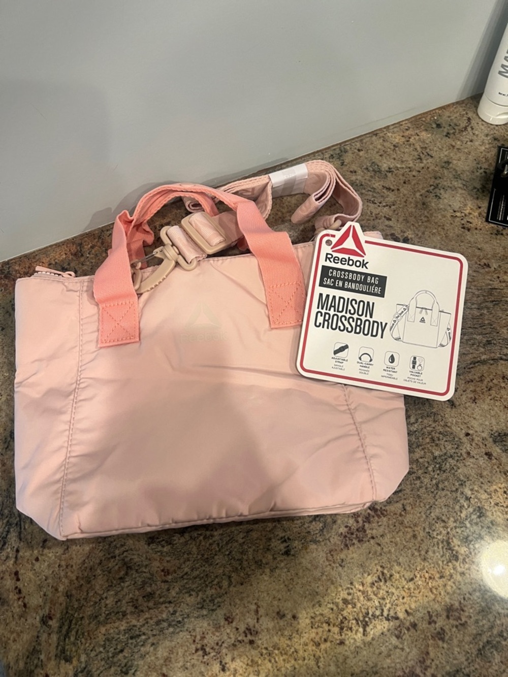 Reebok Madison Crossbody Bag in Pale Pink NWT
